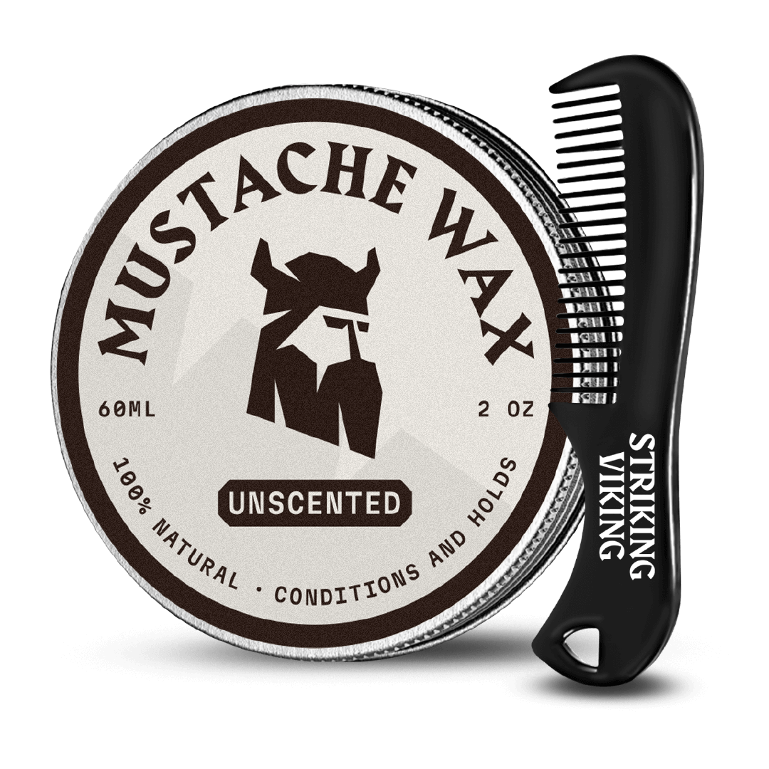 Mustache Wax and Comb Striking Viking