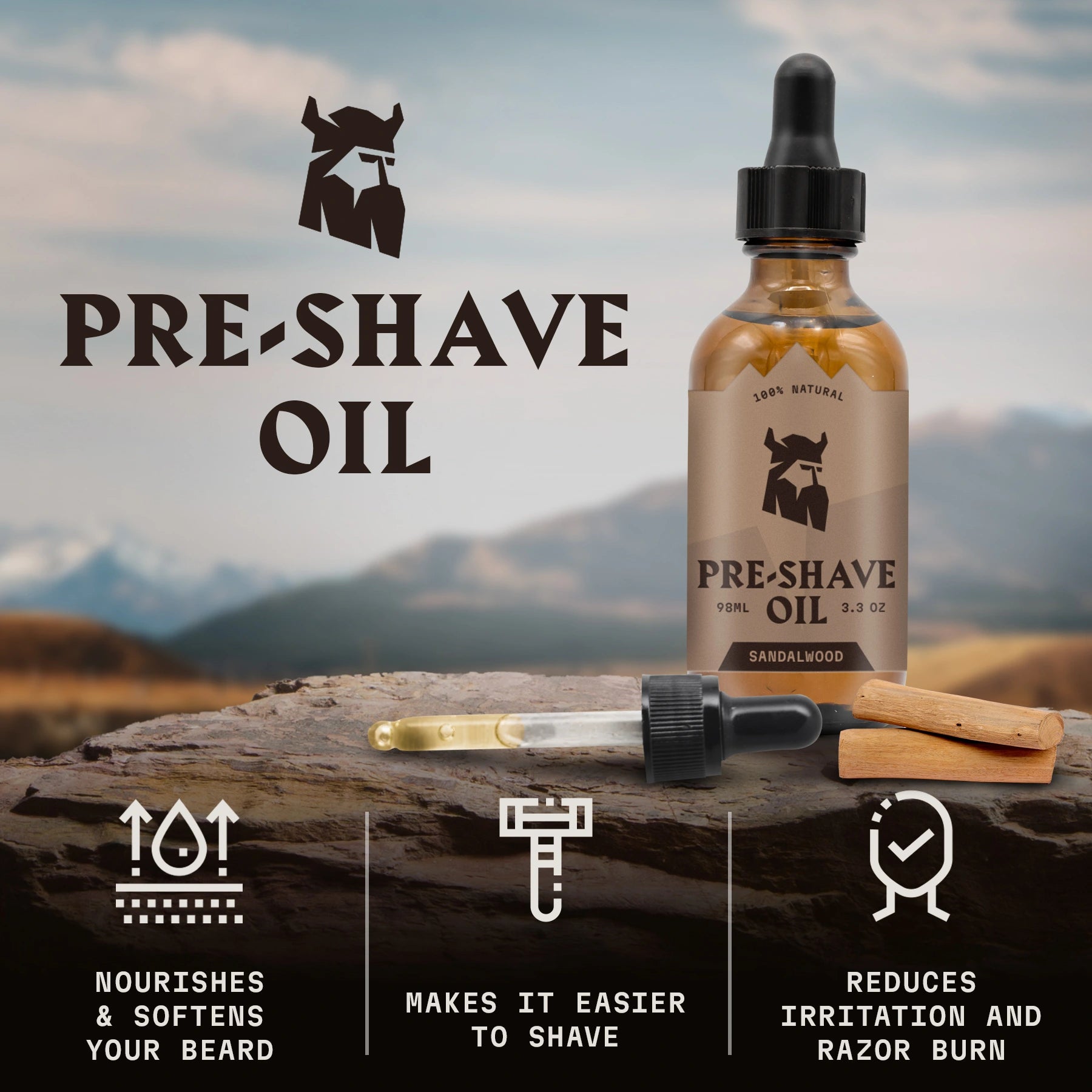 Pre Shave Oil for Men (Sandalwood)