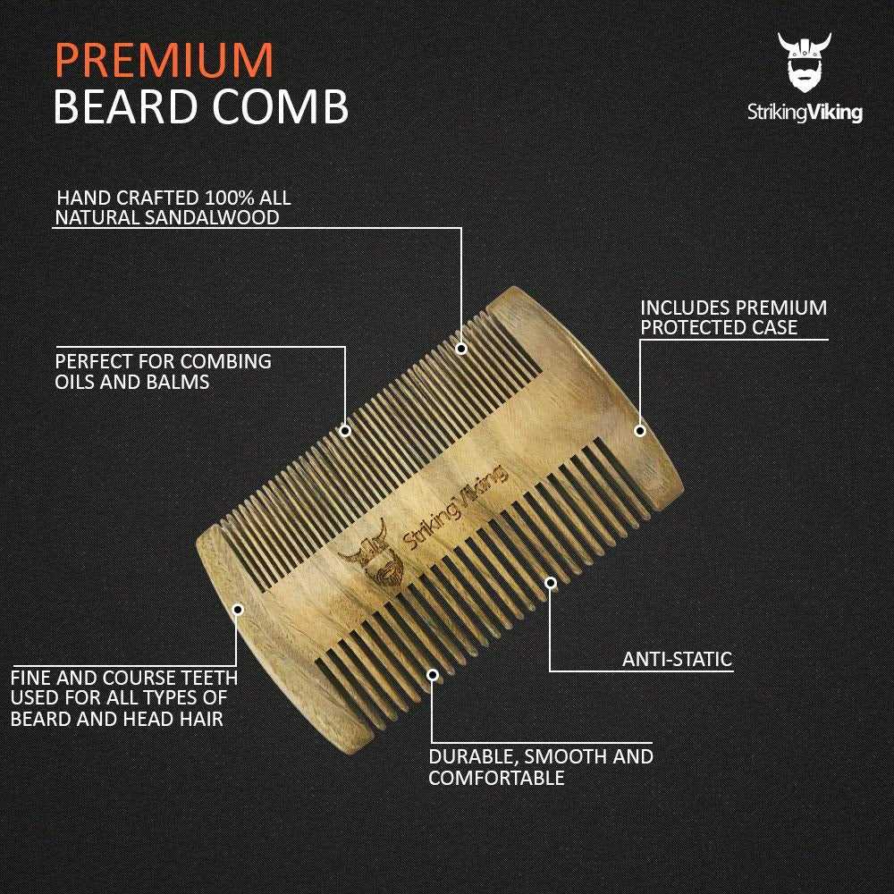 striking viking wooden beard comb