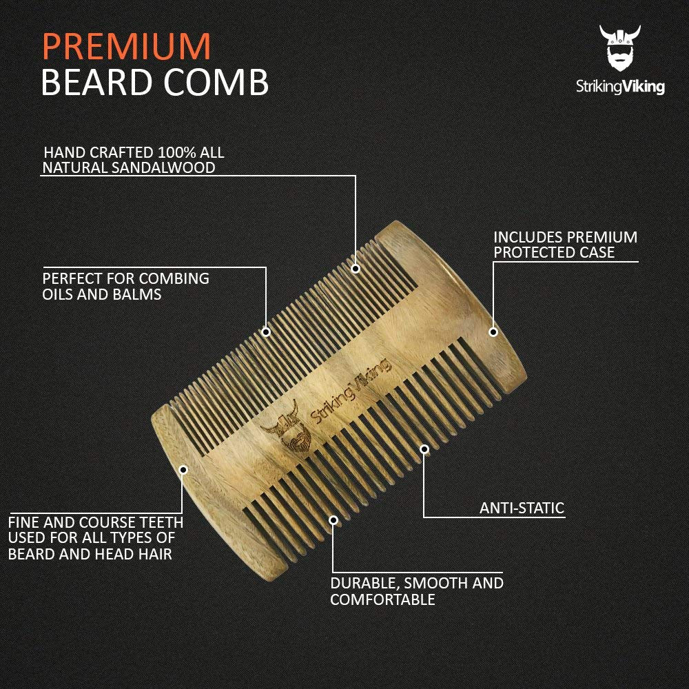 Sandalwood Wooden Beard Comb (Brown)