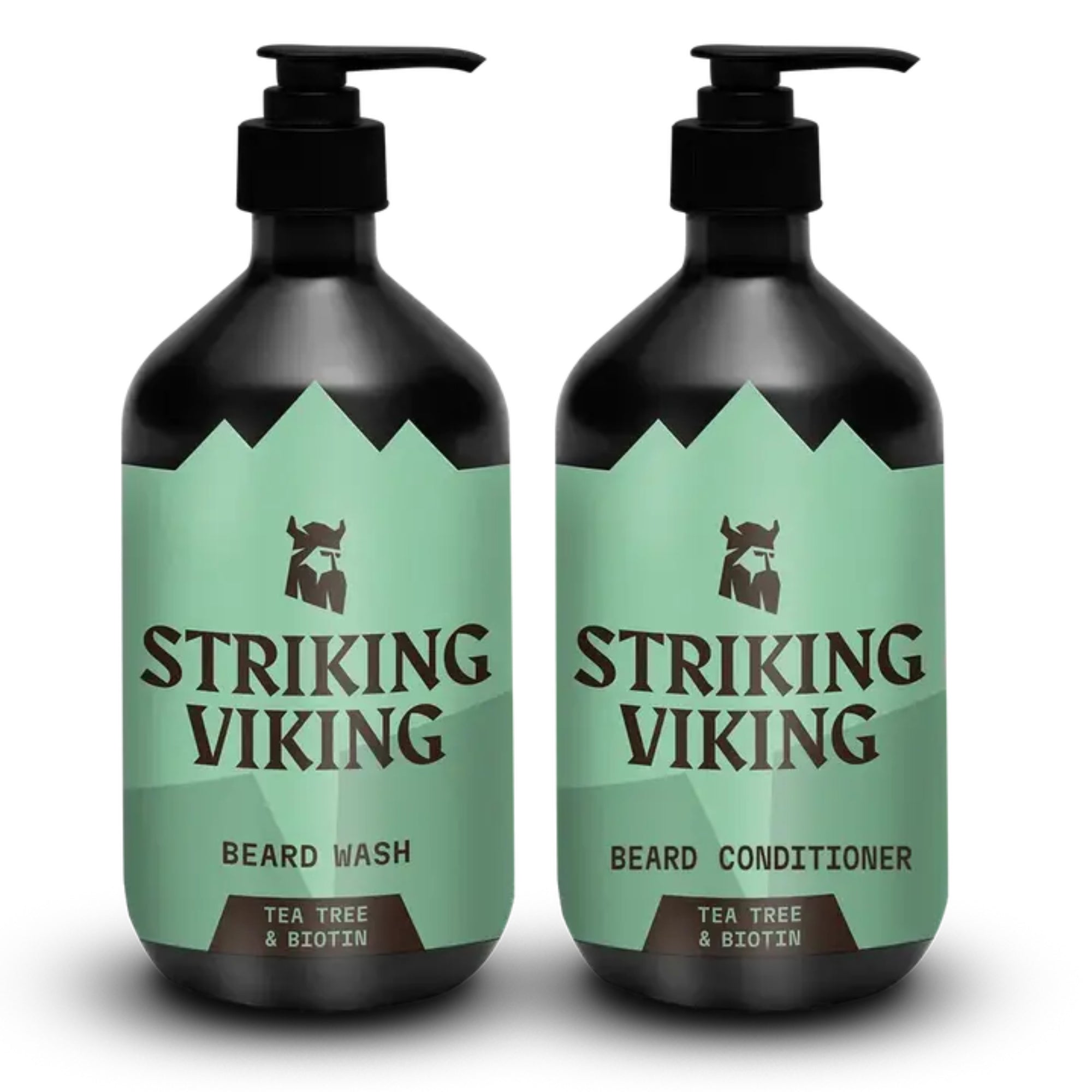 Striking Viking Tea Tree & Biotin Beard Shampoo & Conditioner Set for Healthy Beard Care