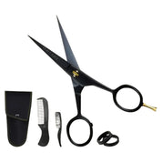 ONTAKI Beard & Mustache Scissors with Finger Rest 5 Inch – German Steel Grooming Kit