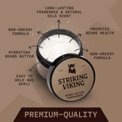 Striking Viking Sandalwood Beard Butter for Soft Hydrated & Healthy Beard Care for Men