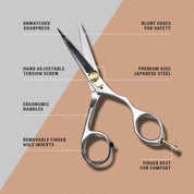 ONTAKI Japanese Steel Beard & Mustache Scissors 5.5 Inch – Professional Grooming Kit
