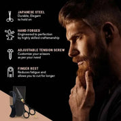 ONTAKI Japanese Steel Beard & Hair Scissors 5.5 Inch – Professional Grooming Shears