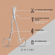 ONTAKI Curved Fabric Scissors 6.5 Inch – German Stainless Steel Embroidery Scissors
