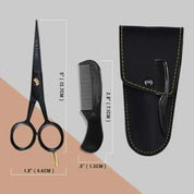 ONTAKI Beard & Mustache Scissors with Finger Rest 5 Inch – German Steel Grooming Kit