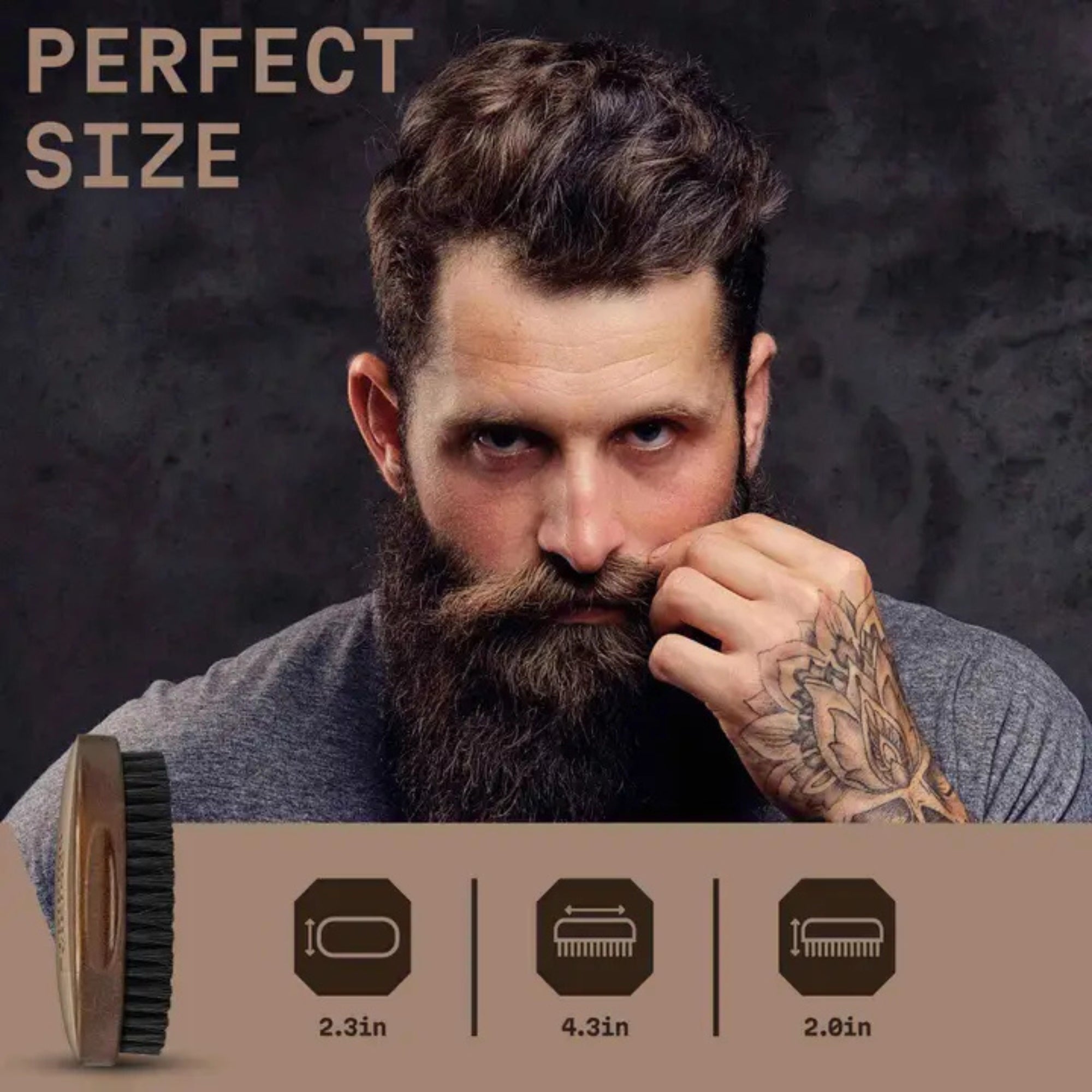 Striking Viking Boar Bristle Beard Brush for Men – Natural Beech Wood Grooming Brush