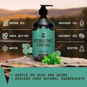 Striking Viking Beard Shampoo with Natural Peppermint & Eucalyptus for Refreshing Beard Care