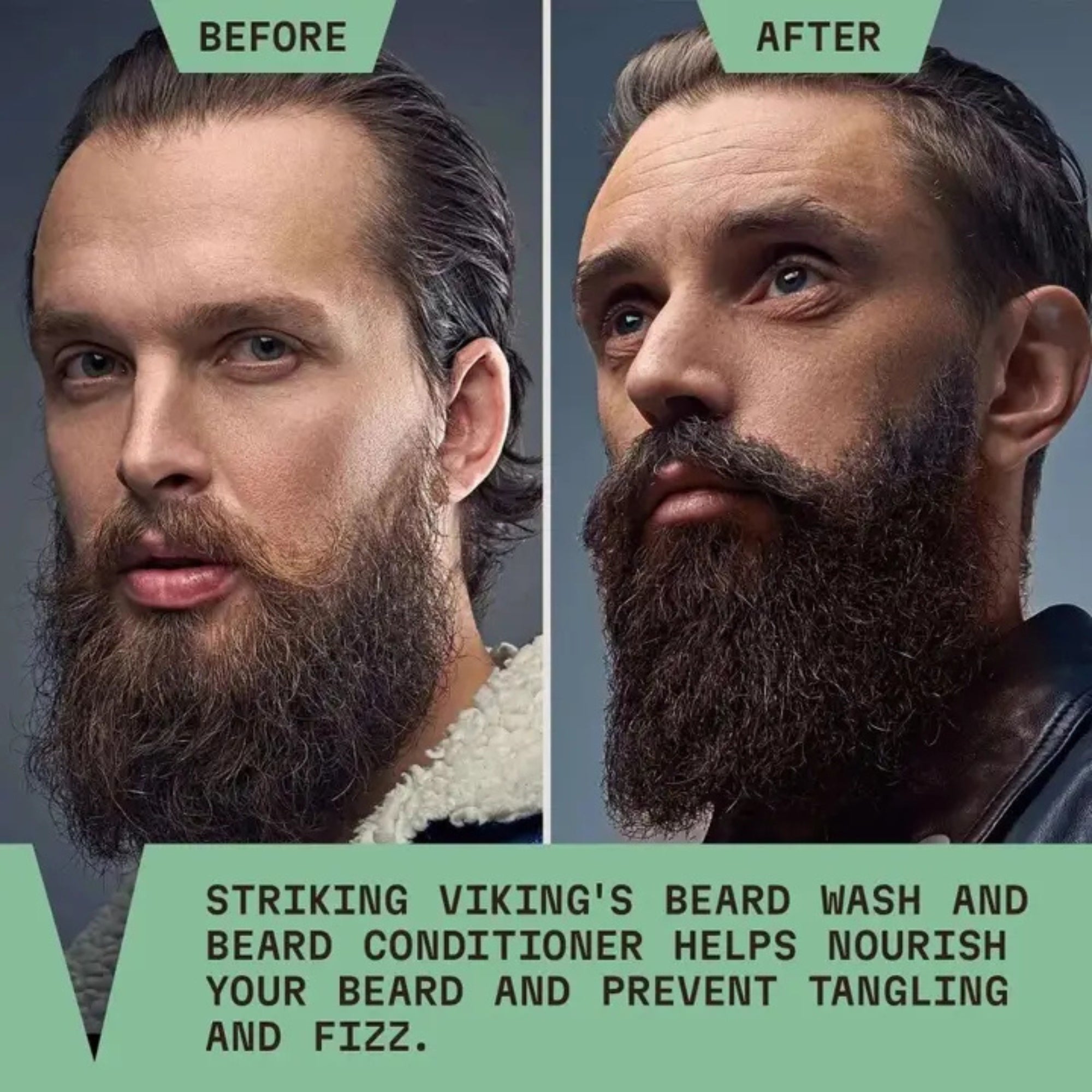 Striking Viking Tea Tree & Biotin Beard Shampoo & Conditioner Set for Healthy Beard Care