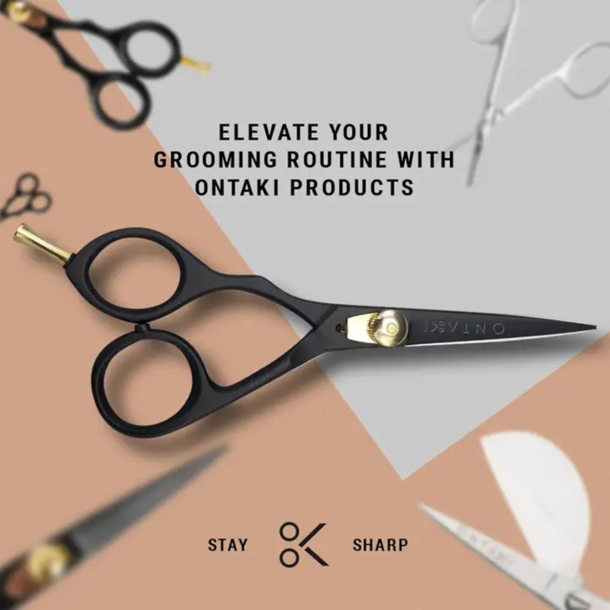 ONTAKI Japanese Steel Beard & Hair Scissors 5.5 Inch – Professional Grooming Shears
