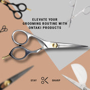 ONTAKI Japanese Steel Beard & Mustache Scissors 5.5 Inch – Professional Grooming Kit