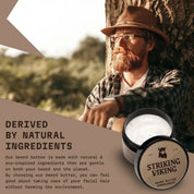 Striking Viking Sandalwood Beard Butter for Soft Hydrated & Healthy Beard Care for Men