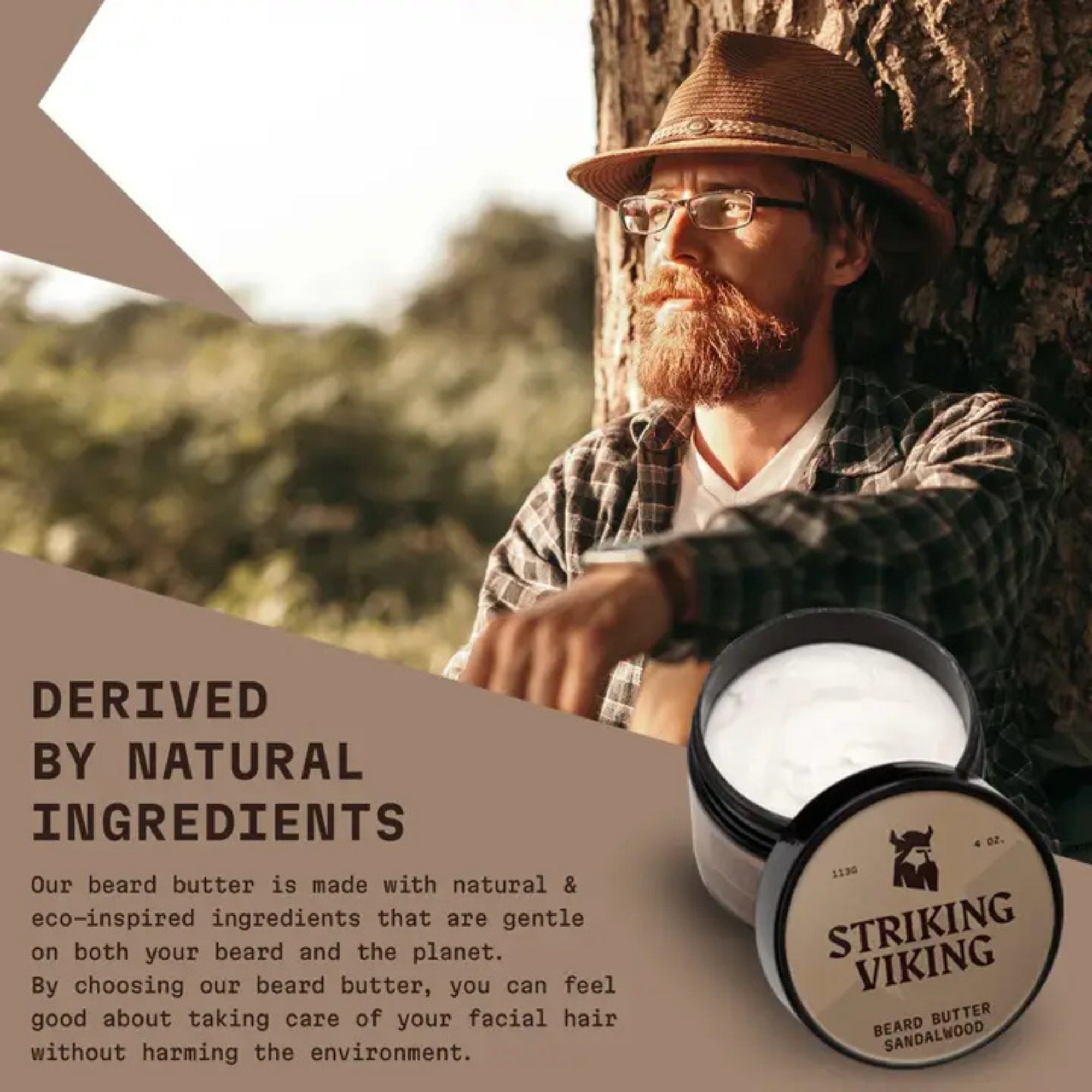 Striking Viking Sandalwood Beard Butter for Soft Hydrated & Healthy Beard Care for Men