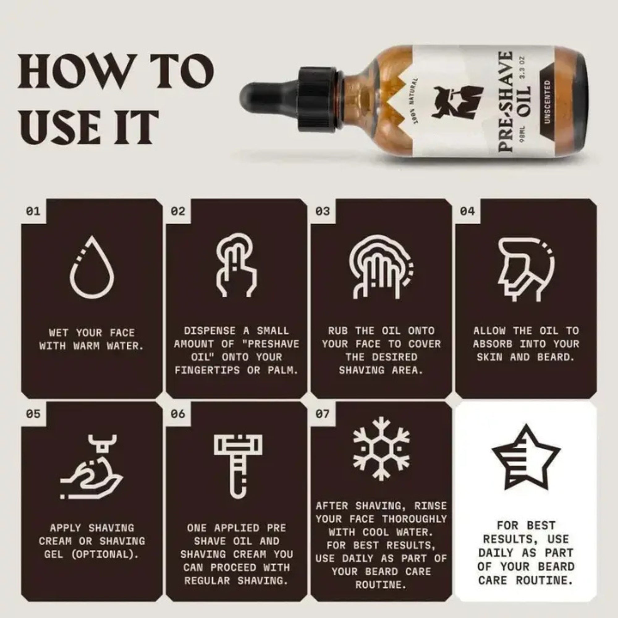 Striking Viking Unscented Pre Shave Oil for Men – Smooth Razor Glide & Skin Protection