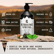 Striking Viking Tea Tree & Biotin Beard Wash Cologne for Clean Fresh Healthy Beard Care