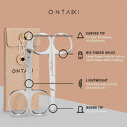 ONTAKI Facial Hair Grooming Scissors 2 Pack – Precision Beard, Nose & Mustache Trimming