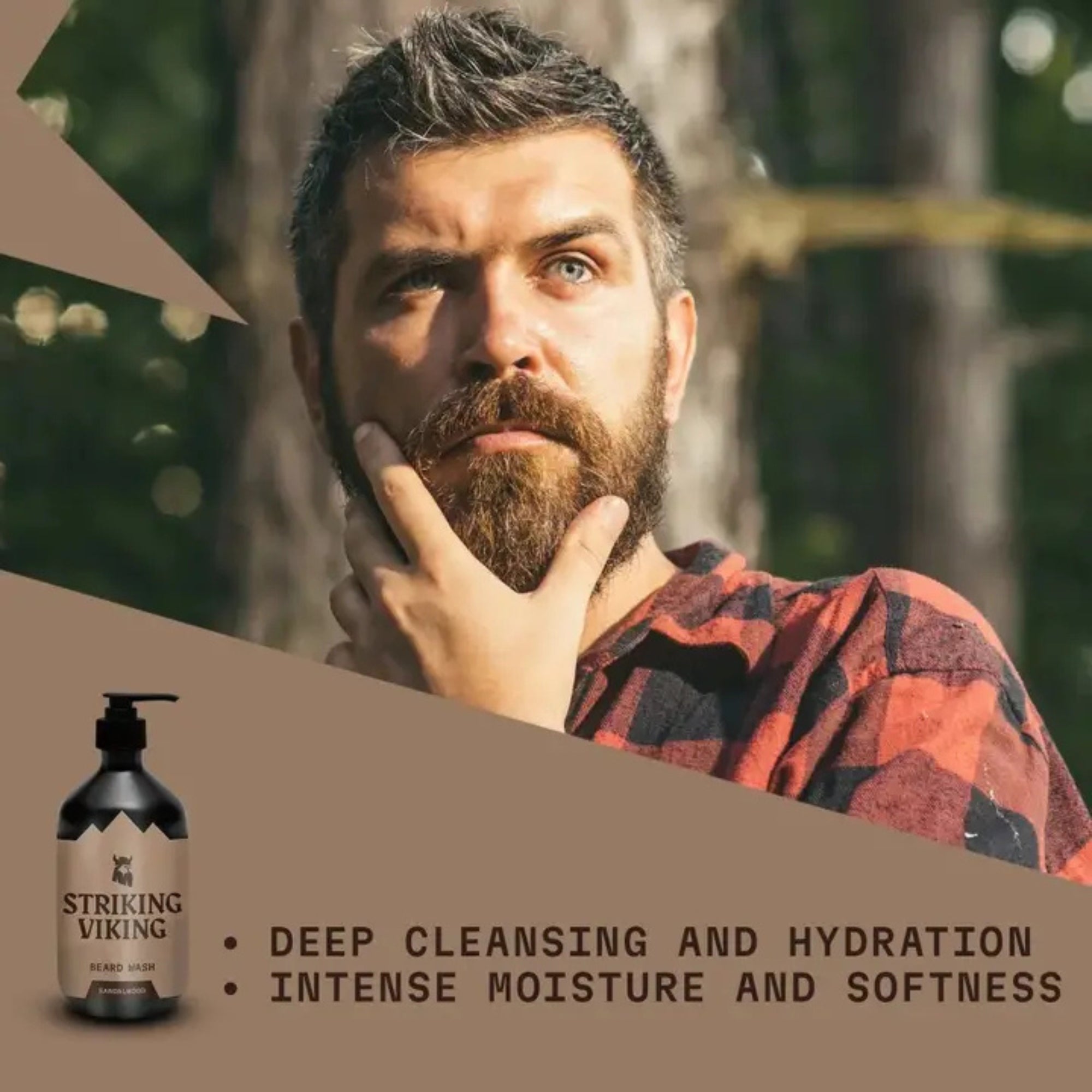 Striking Viking Sandalwood Beard Shampoo for Clean Healthy Soft Beard Care for Men
