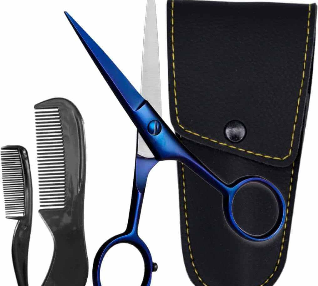 ONTAKI Professional German Steel Beard & Mustache Scissors (5")