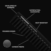 Carbon Wide Tooth Comb - Black