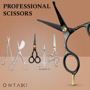 ONTAKI Japanese Steel Rounded Tip Beard & Mustache Scissors 4.2 Inch Grooming Kit