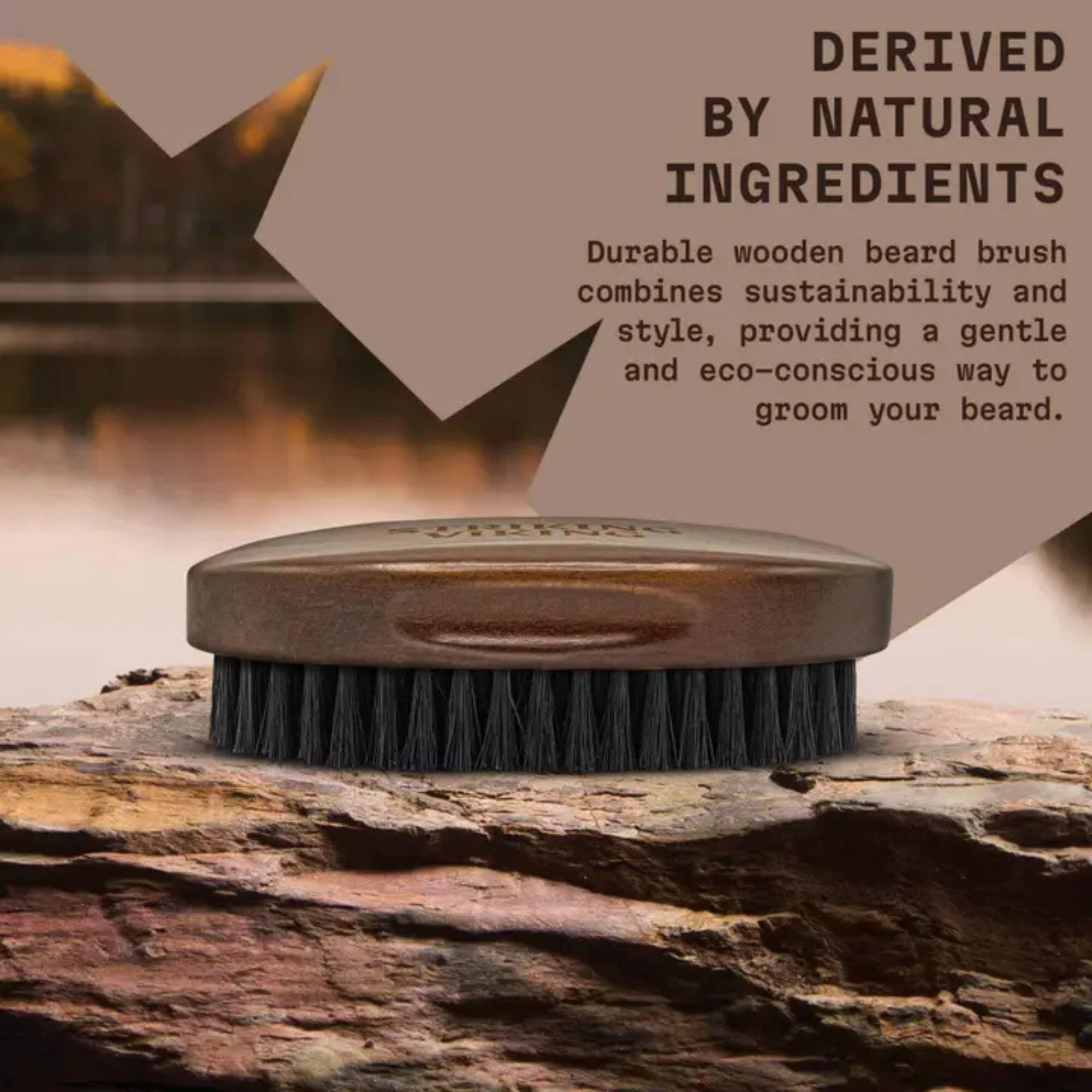 Striking Viking Boar Bristle Beard Brush for Men – Natural Beech Wood Grooming Brush