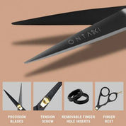ONTAKI Japanese Steel Beard & Hair Scissors 5.5 Inch – Professional Grooming Shears