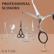 ONTAKI Japanese Steel Rounded Tip Beard & Mustache Scissors 4.2 Inch Grooming Kit