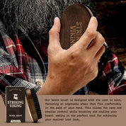 Striking Viking Boar Bristle Beard Brush for Men – Natural Beech Wood Grooming Brush