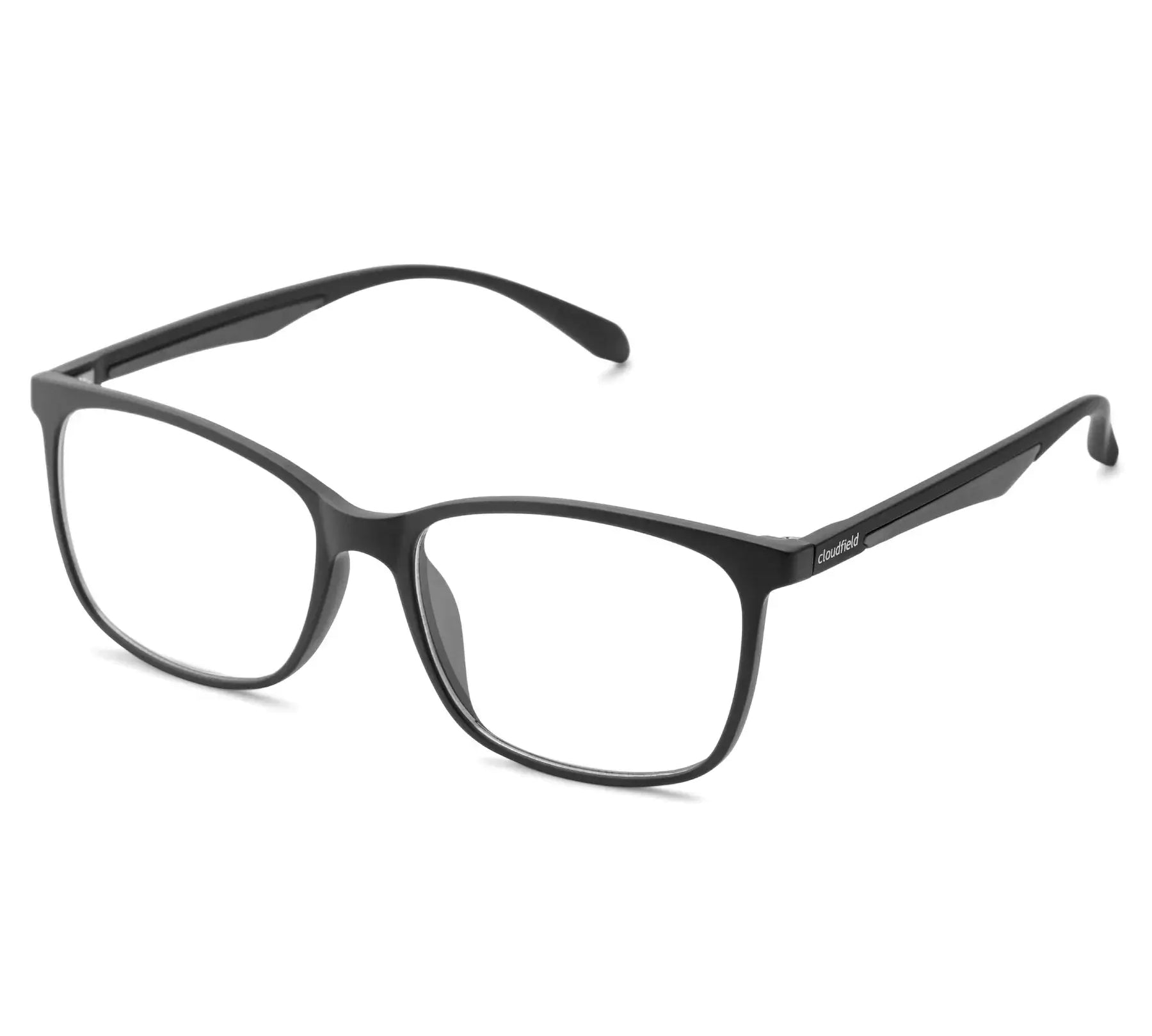 Cloudfield Blue Light black computer glasses with polycarbonate frames and tinted lenses for eye strain reduction
