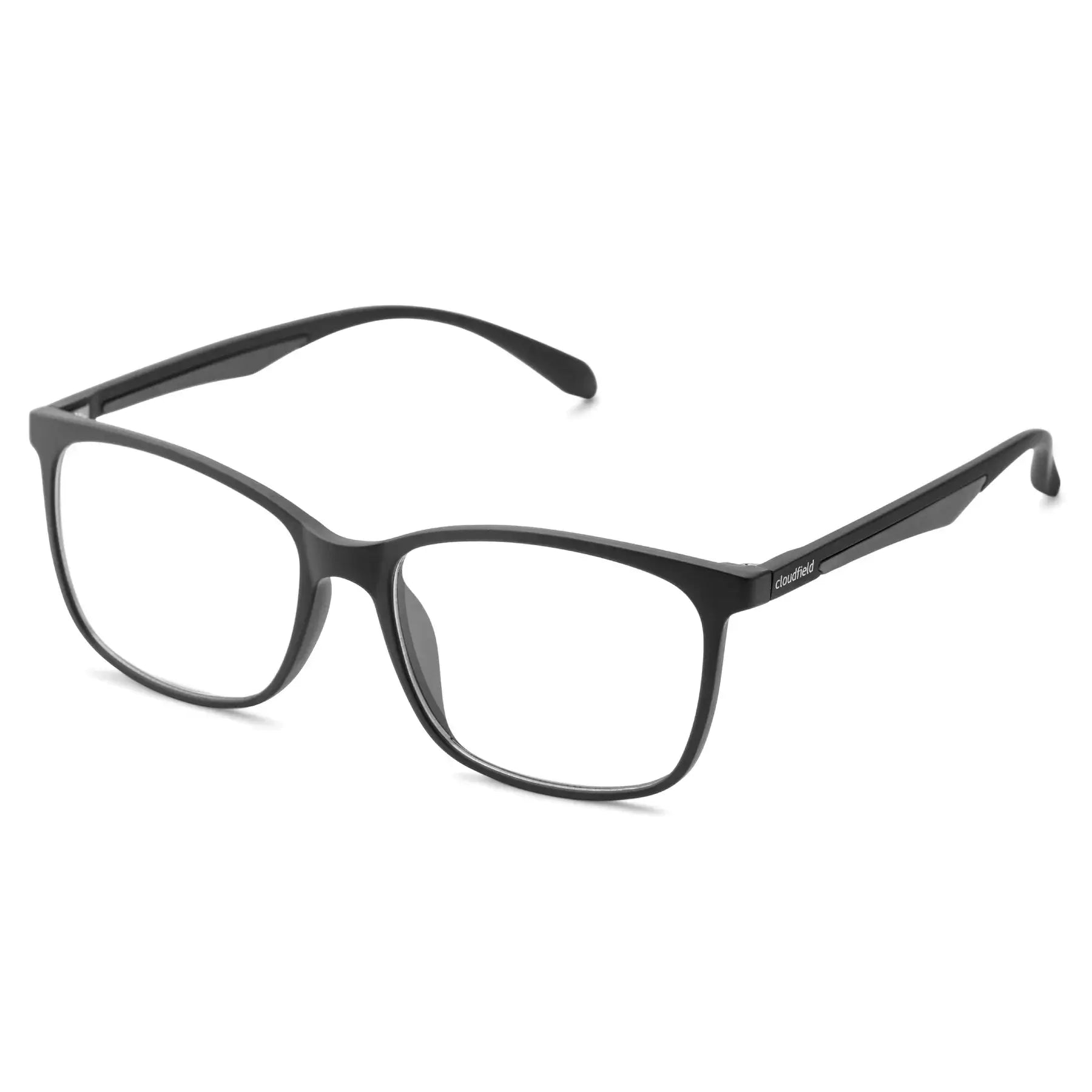 Cloudfield Blue Light black computer glasses with polycarbonate frames and tinted lenses for eye strain reduction