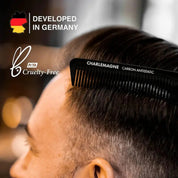 Charlemagne Carbon Hair Comb for Men – Professional Heat-Resistant Styling & Detangling Comb
