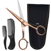 ONTAKI Professional German Steel Beard & Mustache Scissors (5")