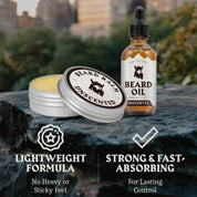 Beard Oil and Balm - Hydration & Styling Kit - Unscented
