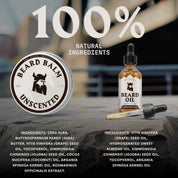 Beard Oil and Balm - Hydration & Styling Kit - Unscented