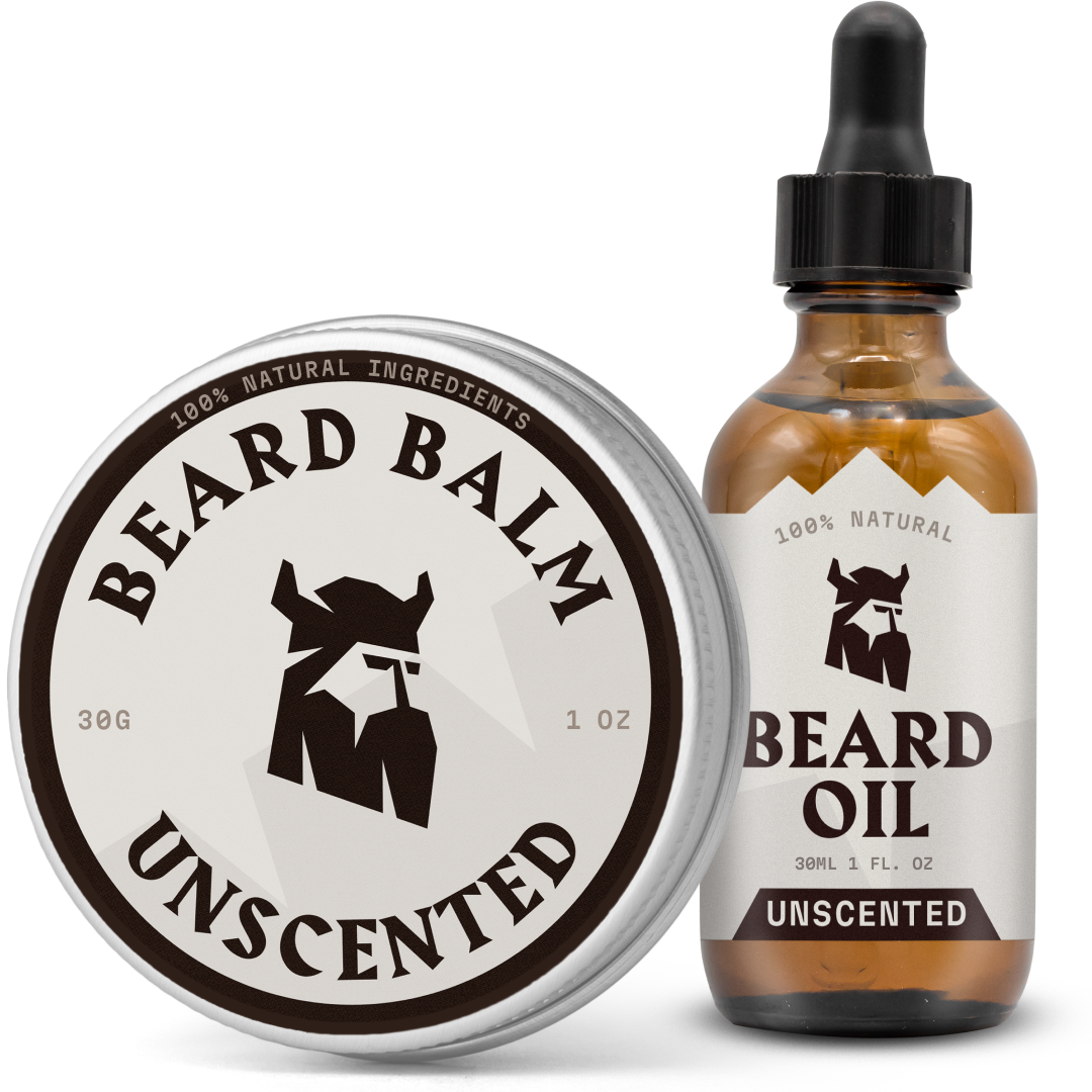 Striking Viking Unscented Beard Oil and Balm Kit – Natural Beard Grooming Set for Men