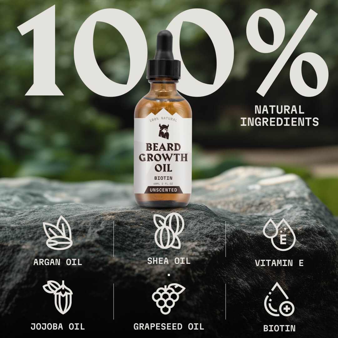 Beard Growth Oil Biotin for Men - Unscented