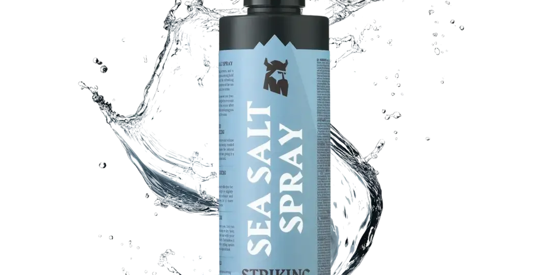 Sea Salt Spray for men by Striking Viking in Ocean Blue with strong hold, natural volume, texture, and refreshing sea breeze scent