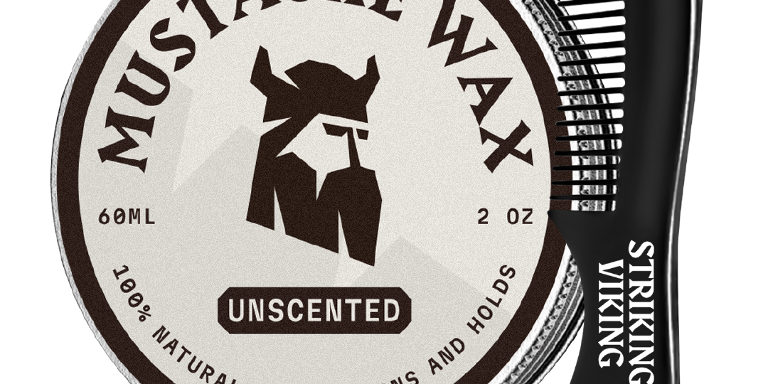 Mustache Wax and Comb Kit with Vanilla Scented Wax and Anti-Static Comb for Styling and Conditioning.