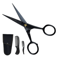 ONTAKI Tijeras Profesionales para Barba y Bigote de Acero Alemán (5") - Black