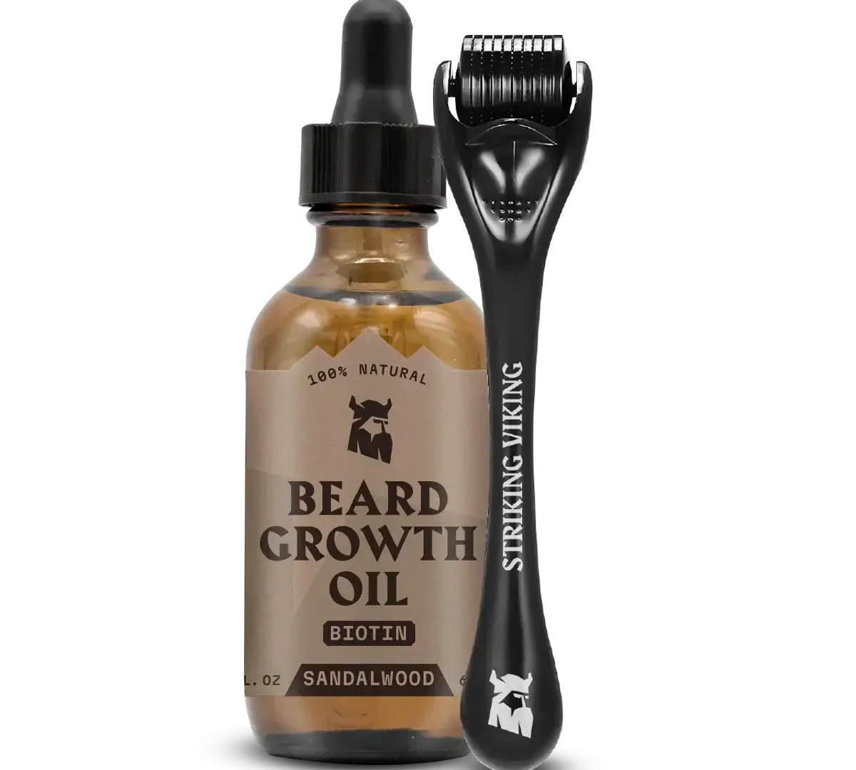 Beard Growth Kit with Sandalwood Oil and Roller for Thicker Beard