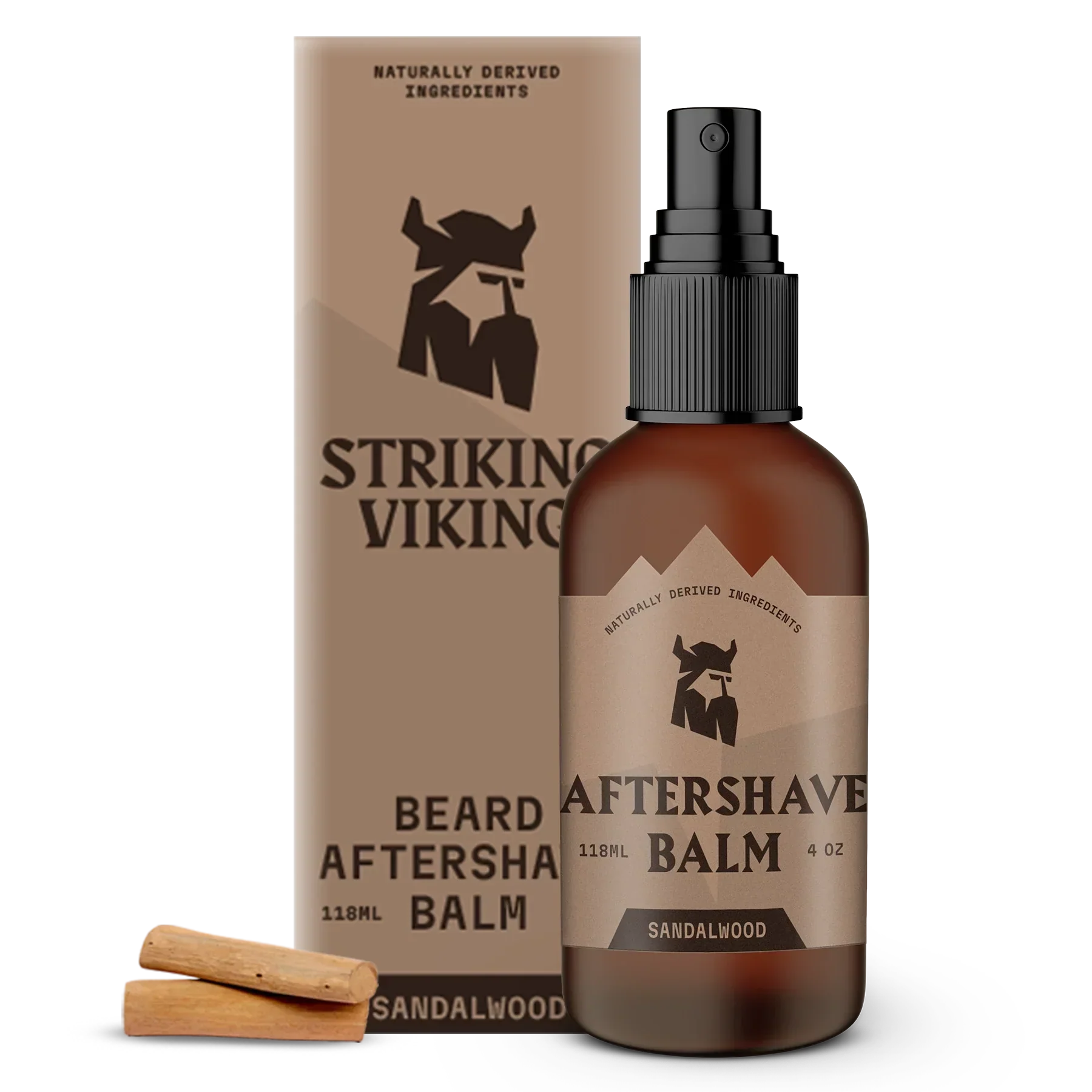 Sandalwood After Shave Balm for Men by Striking Viking, soothing post-shave treatment with hydrating and nourishing formula.