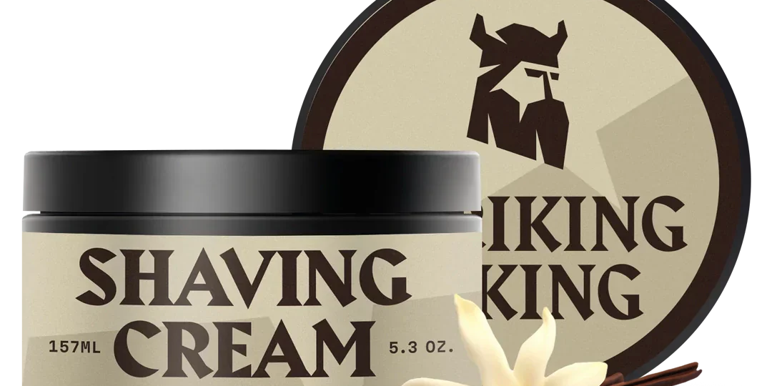 Vanilla scented shaving cream for men in 5.3 oz tub, perfect for sensitive skin.