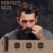 Beard Brush for Men - Natural Boar Bristle with Beech Wood Handle