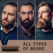 Beard Brush for Men - Natural Boar Bristle with Beech Wood Handle