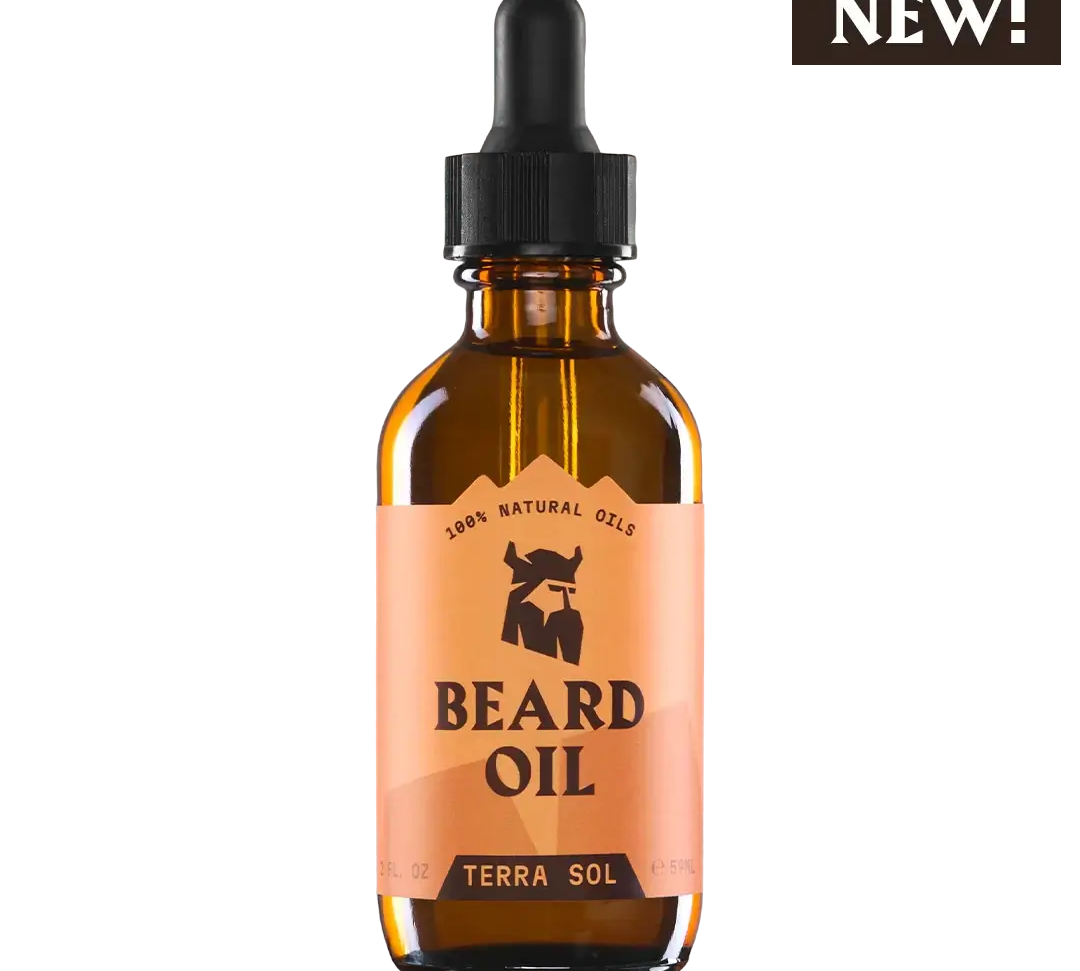 Terra Sol Beard Oil amber bottle with dropper for natural beard care and growth