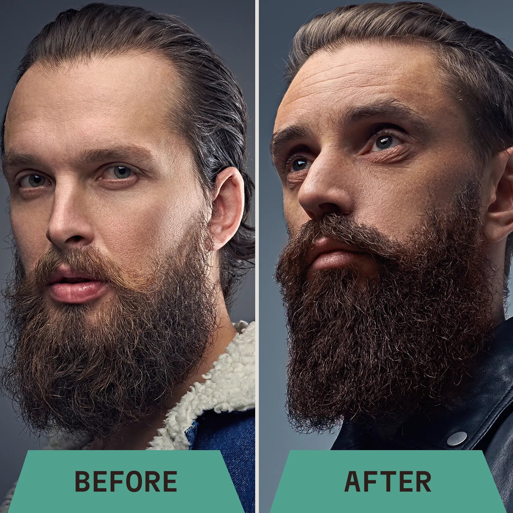before and after using beard wash
