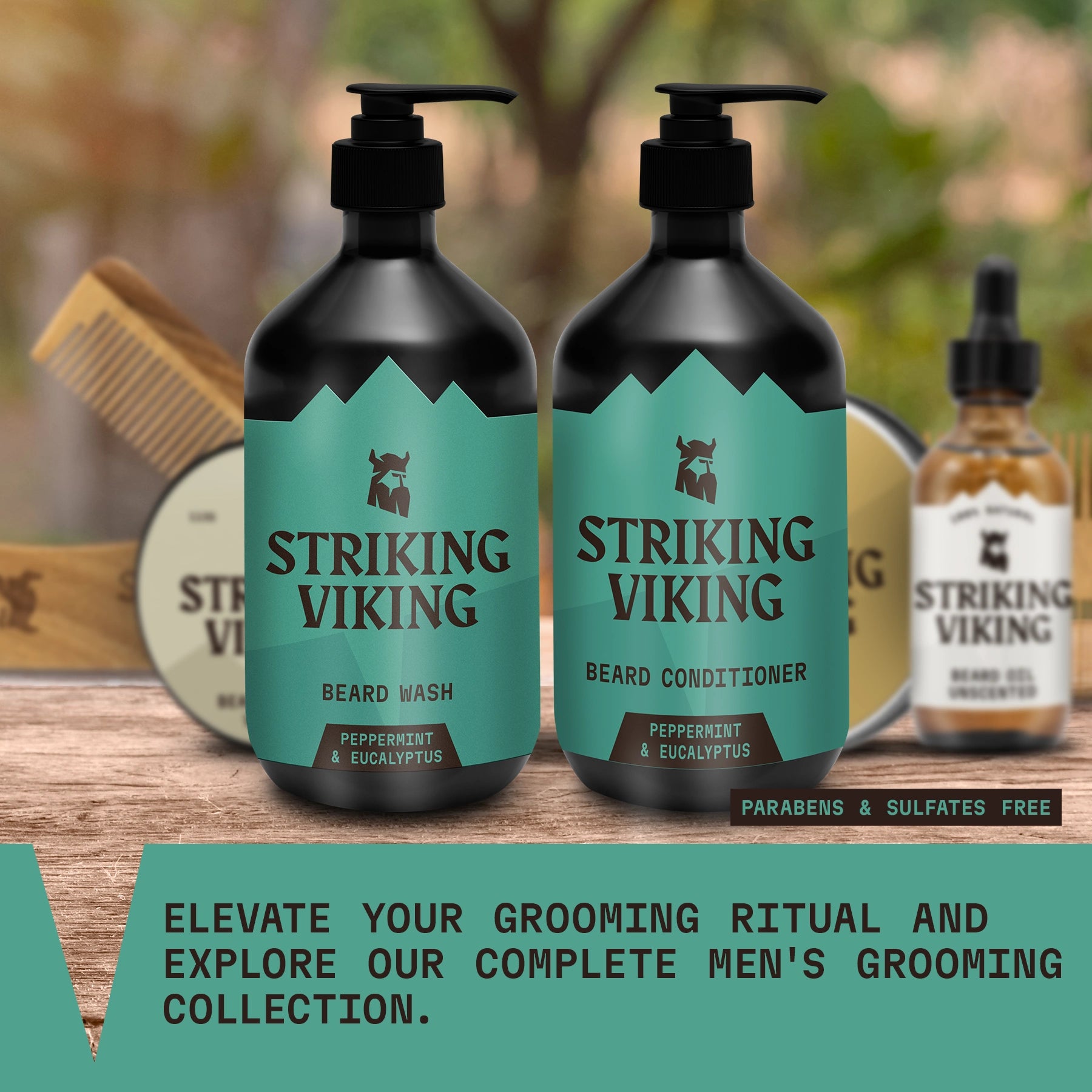Striking Viking Beard Wash & Conditioner Set (Natural Peppermint & Eucalyptus)