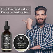 Beard Balm and Oil with Vanilla Scent for Healthy Styling